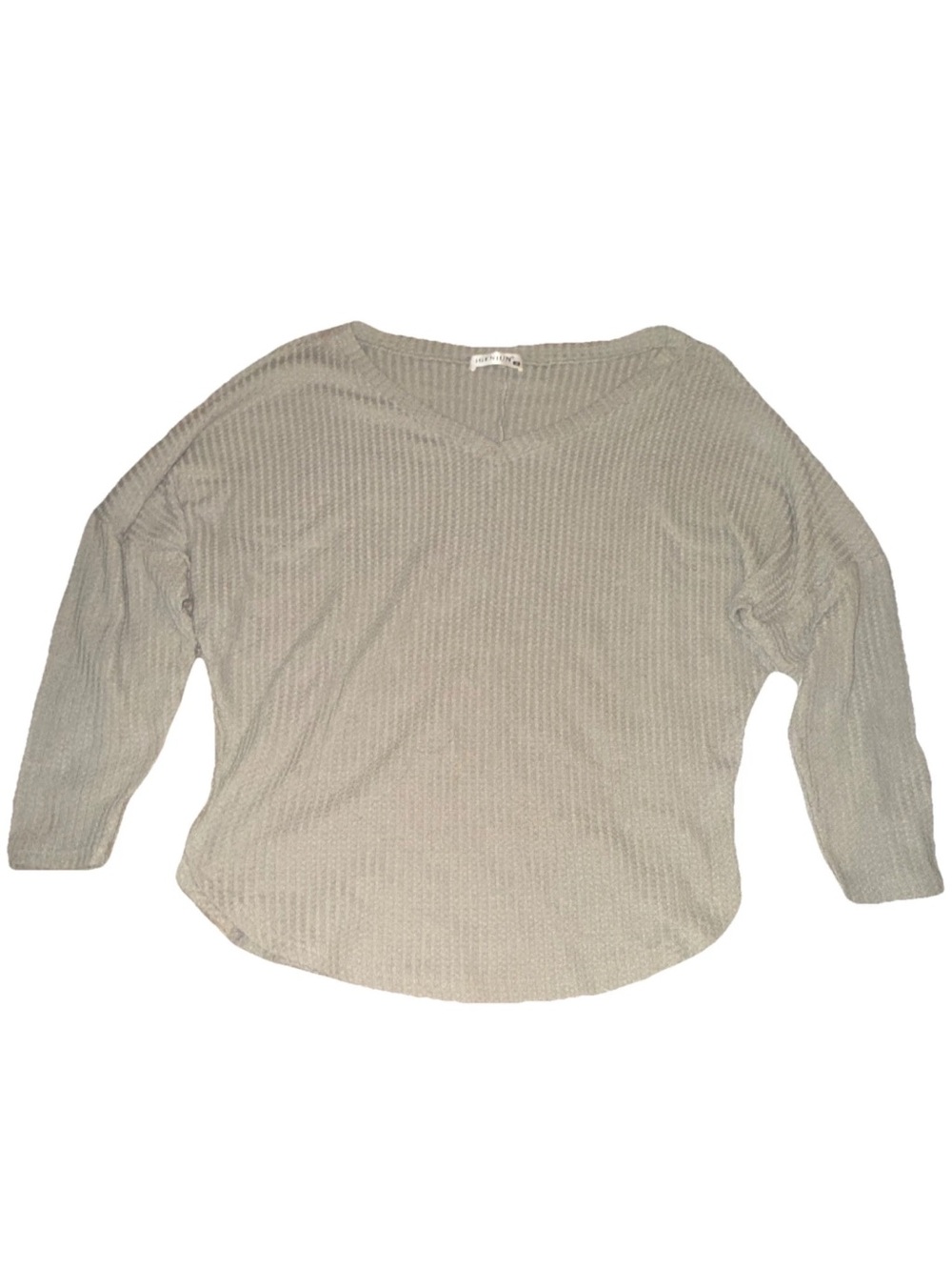 Relaxed V-Neck Knit Sweater in Sage for Women